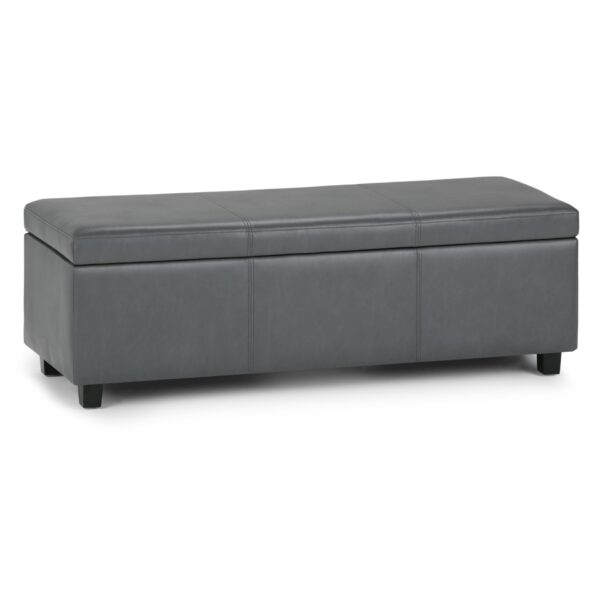 Avalon - Storage Ottoman Bench - Stone Gray