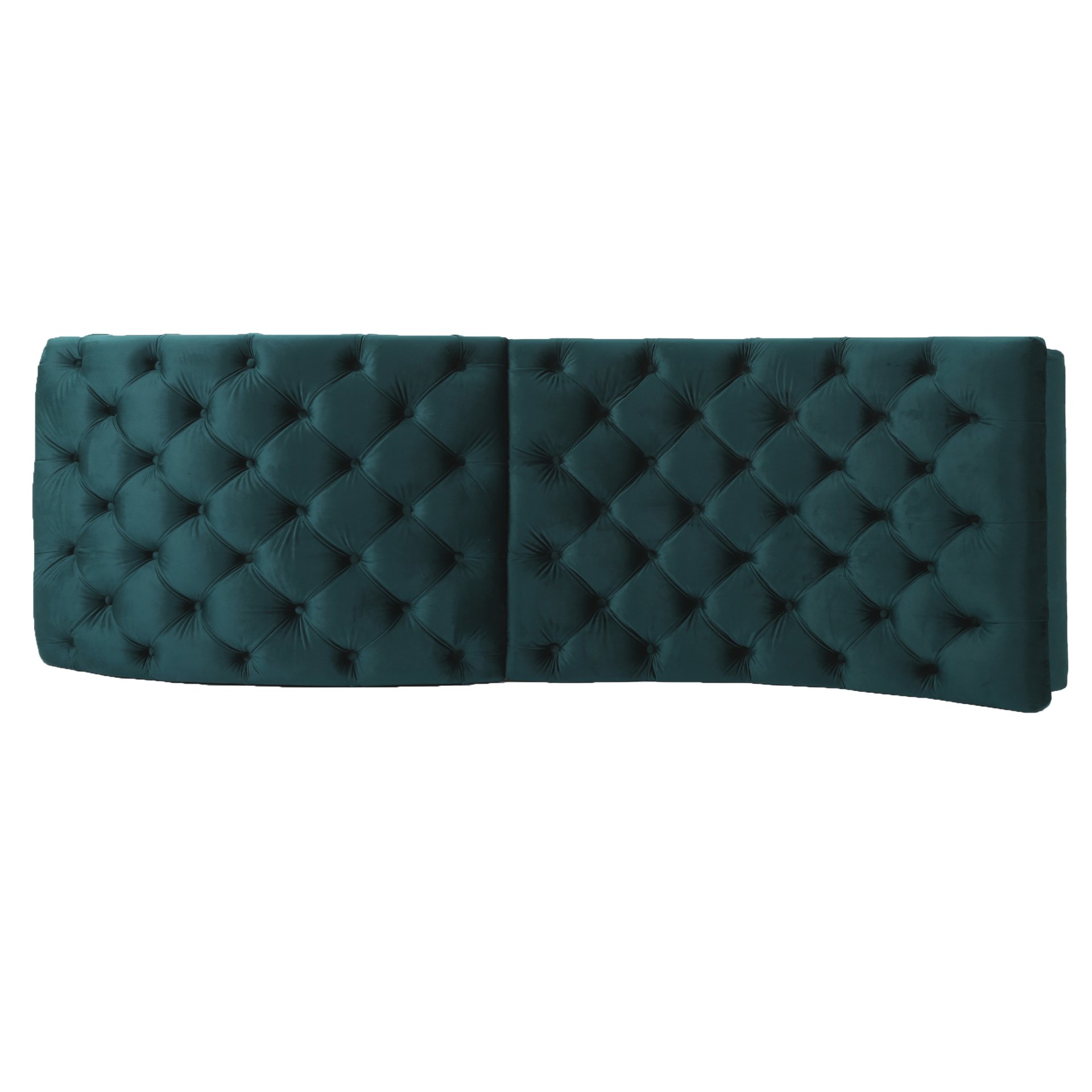 Elegant Tufted Chaise Lounge With Curved Design - Teal - Image 7
