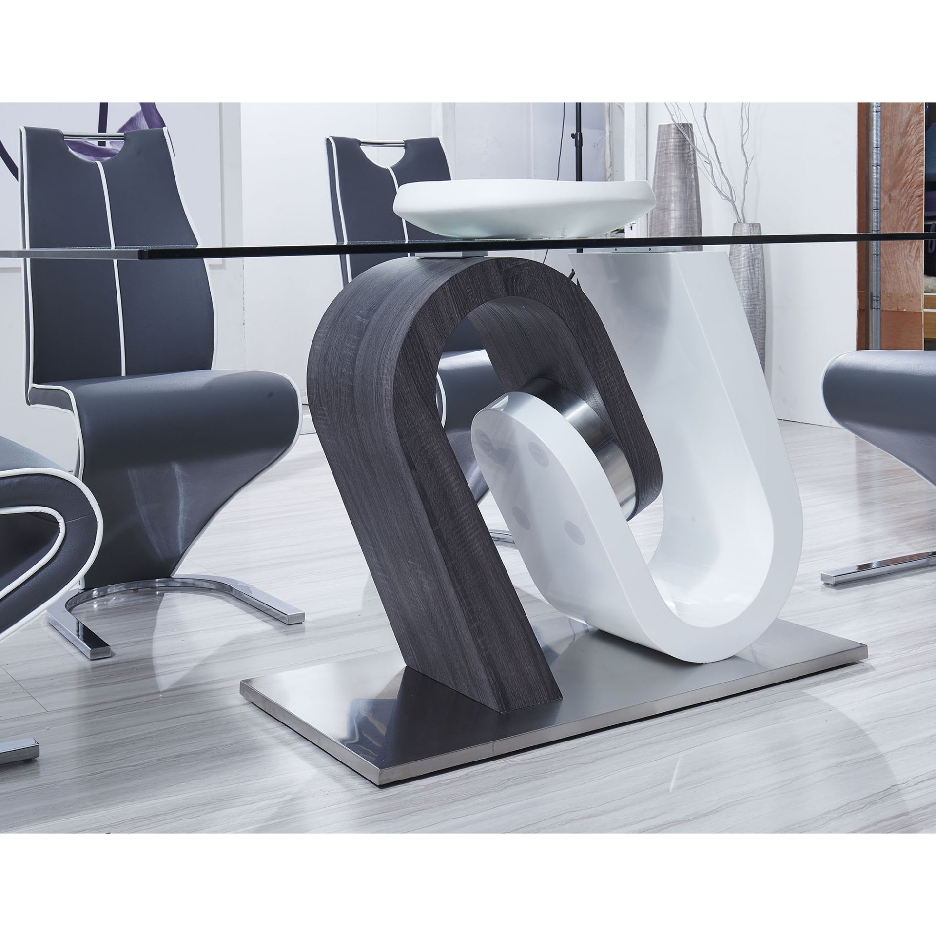 Anne - Dining Table - White / Gray - Image 4
