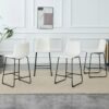 (Set of 2) Modern Minimalist Style Material Bar Stools, Suitable For Kitchen, Bar And Modern Home Design - White - Image 6
