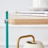 Modern 3 Layer Bedside Cabinet With Storage Function In Wood And Tempered Glass - Wood - Image 13