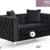 Modern Track Arm Loveseat - Black - Image 5