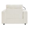 Modern Style Armchair Chaise Lounge Sofa Couch With Movable Storage Ottoman, USB Ports, Cup Holders, Phone Holder Chenille - Beige - Image 20