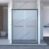 Frame Double Sliding Shower Door, Bypass Bathroom Sliding Door With Premium Clear Tempered Glass, Hardware Sliding Glass Shower Enclosure - Matte Black - Image 4