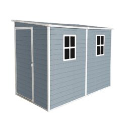 Outdoor Storage Shed With Floor Resin Shed With Two-Window, Waterproof, Lockable Doors For Patio, Yard, Lawn - Gray