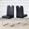 (Set of 4) Thickened Dining Chairs With Built In Spring Packages And Ergonomic Design Perfectly Blending Comfort And Elegance - Black - Image 6
