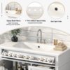 Bathroom Vanity With Top Sink, Modern Bathroom Storage Cabinet 2 Drawers And A Tip-Out Drawer, Single Sink Bathroom Vanity - White - Image 7