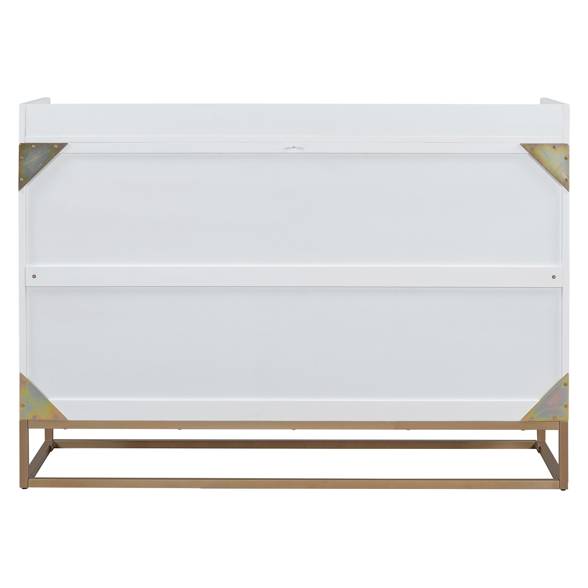 Queen Size Murphy Bed With Iron Legs, Modern Design - White - Image 9