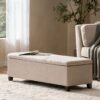 Glouster - Contemporary Storage Ottoman - Light Beige - Image 9