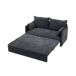 Pull Out Sofa Bed, Corduroy Convertible Sleeper Sofa Couch, Side Storage, And USB / C - Type Charging Ports Chair For Living Room, Bedroom, Apartment - Gray