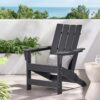 Enigmara - Outdoor High Density Resin Adirondack Chair - Black - Image 8