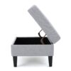 Contemporary Storage Ottoman With Tufted Waffle Stitching - Light Gray - Image 7
