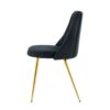 Modern Simple Velvet Dining Chair Set With Gold Metal Legs (Set of 4) - Black - Image 11