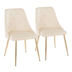 Giovanni - Contemporary / Dining Chair (Set of 2) - Gold / Cream