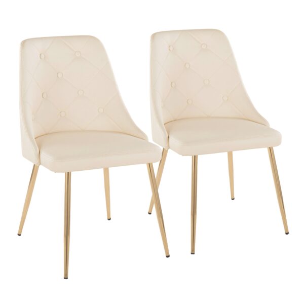 Giovanni - Contemporary / Dining Chair (Set of 2) - Gold / Cream