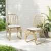 Outdoor Wicker Dining Chairs With Washable Cushion (Set of 2), Durable Rattan Chairs For Patio Color - Natural / Yellow - Image 2
