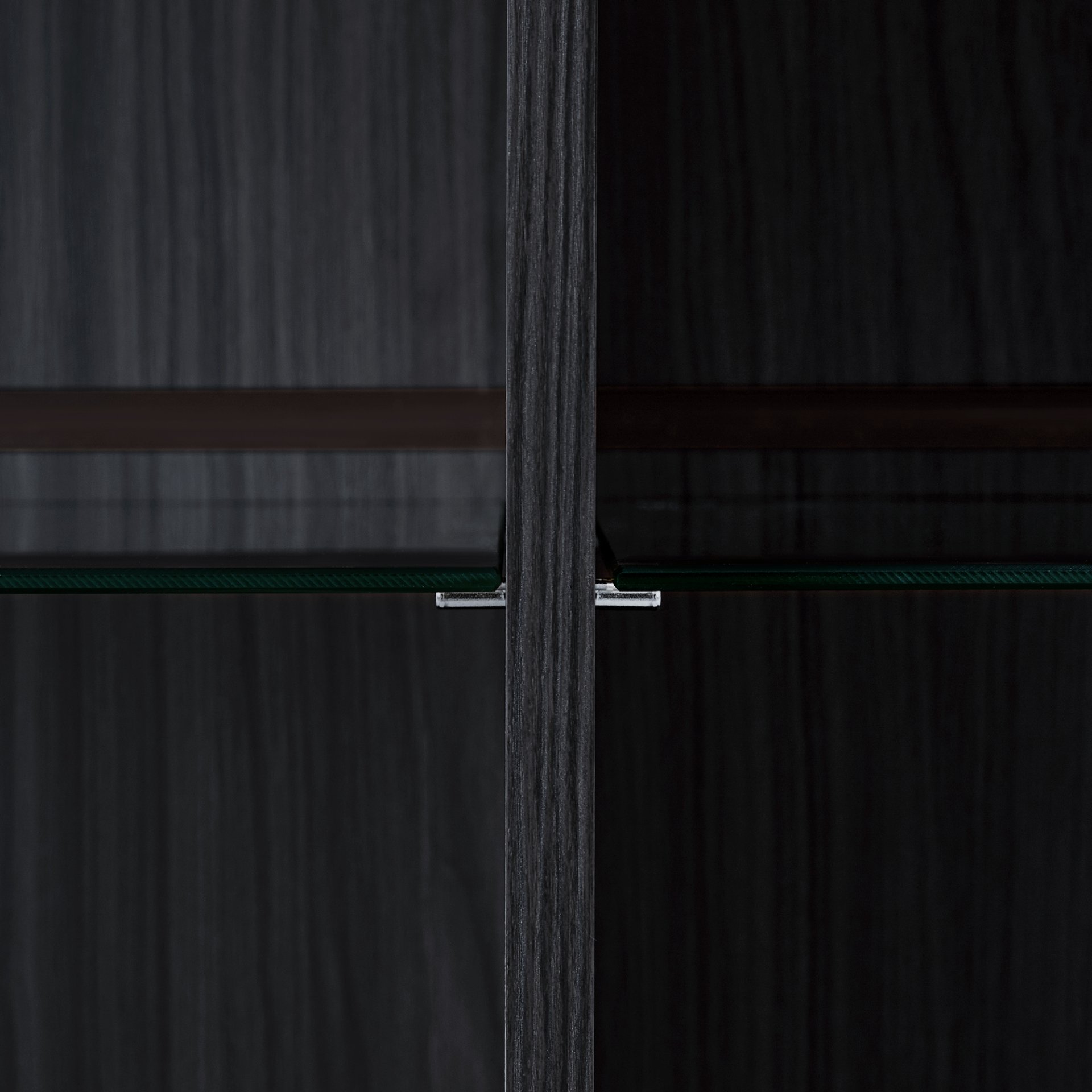 Modern Style Tall Display Cabinet With LED Lighting, Tempered Glass Door, 2 Drawers - Black - Image 15