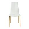 Modern Upholstered Dining Chair (Set of 4) With Gold Plated Metal Legs - White - Image 11