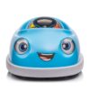 Bumper Car For Kids, 12V Dual Drive 1-6 Years Old Children's Electric Car With Pushrod Dinner Plate USB Bt Music Rocking Horse Mode Anti-Collision Bumper Ride On Car - Blue - Image 3