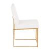 Fuji - Contemporary High Back Dining Chair (Set of 2) - Gold / White - Image 3