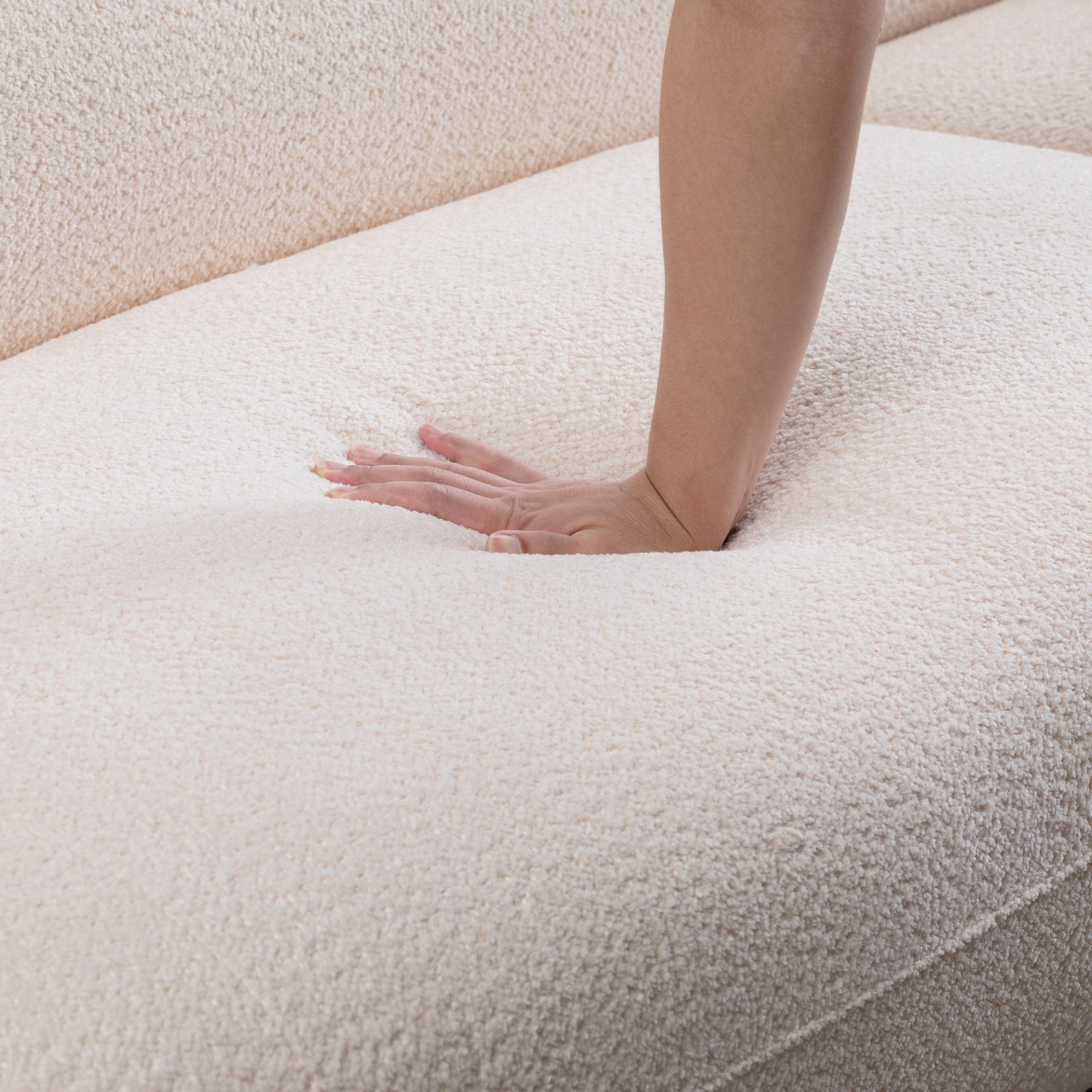 Modern Fashion Yp40116W Circular Curve Design Sofa, 4 Seater For Office & Bedroom - White - Image 12