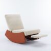 Modern Rocking Chair Recliner, Comfy Rocker Nursery Chair With Footrest, Accent Reading Chair, Upholstered Lounge Chair For Relaxing, Resting, Soft Padded Rocker For Indoor Living Room Bedroom - Orange - Image 5