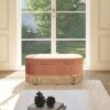 Serena - Oval Storage Bench Ottoman - Peach Orange - Image 7