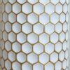 Modern Droplet Shaped Floor Vase Set Honeycomb Design, 3 Piece Metal Decorative Vases For Home Interior Display - Gold / White - Image 19