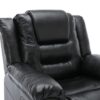 3 Seater Home Theater Recliner Manual Recliner Chair With Two Built-In Cup Holders For Living Room - Black - Image 17