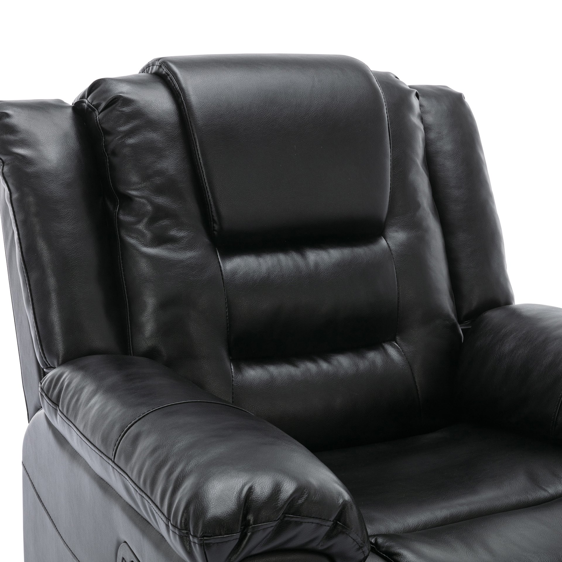 3 Seater Home Theater Recliner Manual Recliner Chair With Two Built-In Cup Holders For Living Room - Black - Image 17