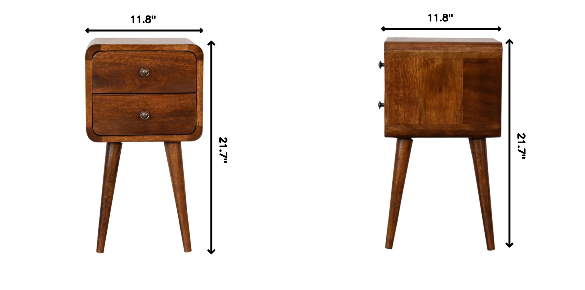 Mini Curved Nightstand - Beige Brown - Image 23