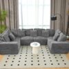 Modular U Shaped Sectional Sofa, 6 Seater Chaise Lounge With Reversible Design, Customizable Living Room - Dark Gray - Image 2