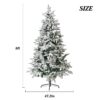 Snow Flocked 8Ft Christmas Tree With Branches And Sturdy Base - White - Image 7
