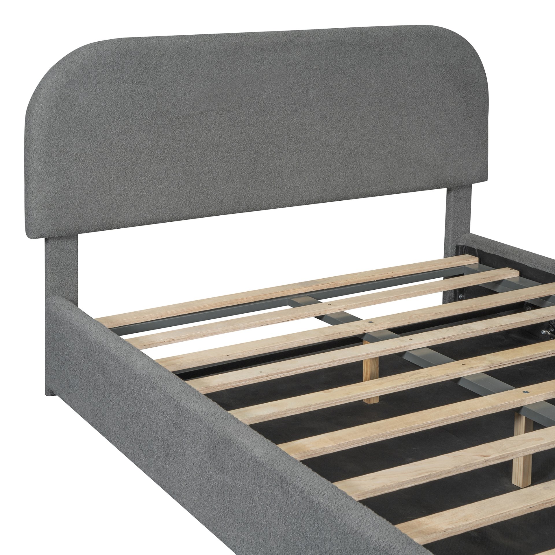 Full Size Upholstered Platform Bed With Hydraulic Storage System - Gray - Image 7