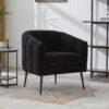 3 Piece Living Room Furniture Set Sofa & Armchairs - Black - Image 6