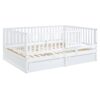 Full Size Daybed With Fence Guardrails And 2 Drawers, Convertible Floor Bed & Daybed - White - Image 12
