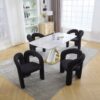 Contemporary Designed Teddy Fabric Upholstered Accent / Dining Chair - Black - Image 12