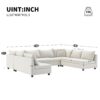 Modular Sectional Reversible U Shaped Couch Set, Free Combination Minimalist Style Oversized 8 Seat Convertible Sofa - Cream - Image 11