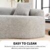 4 Seater Sofa With Chenille Fabric, 30D, 60 Hardness Full Sponge, 4 Pillow For Living Room, Home Furniture Sleeper Sectional Sofa For Apartment - Gray - Image 9