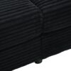 Oversized Loveseat Chaise Lounge Sectional Sofa Bed Corduroy Sleeper Sofa With 2 USB Ports, 2 Cup Holders And 2 Throw Pillows For Living Room And Bedroom - Black - Image 23