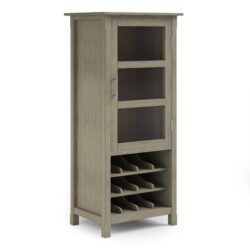 Avalon - High Storage Wine Rack Cabinet - Distressed Gray