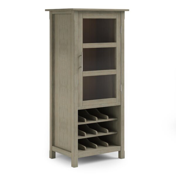 Avalon - High Storage Wine Rack Cabinet - Distressed Gray