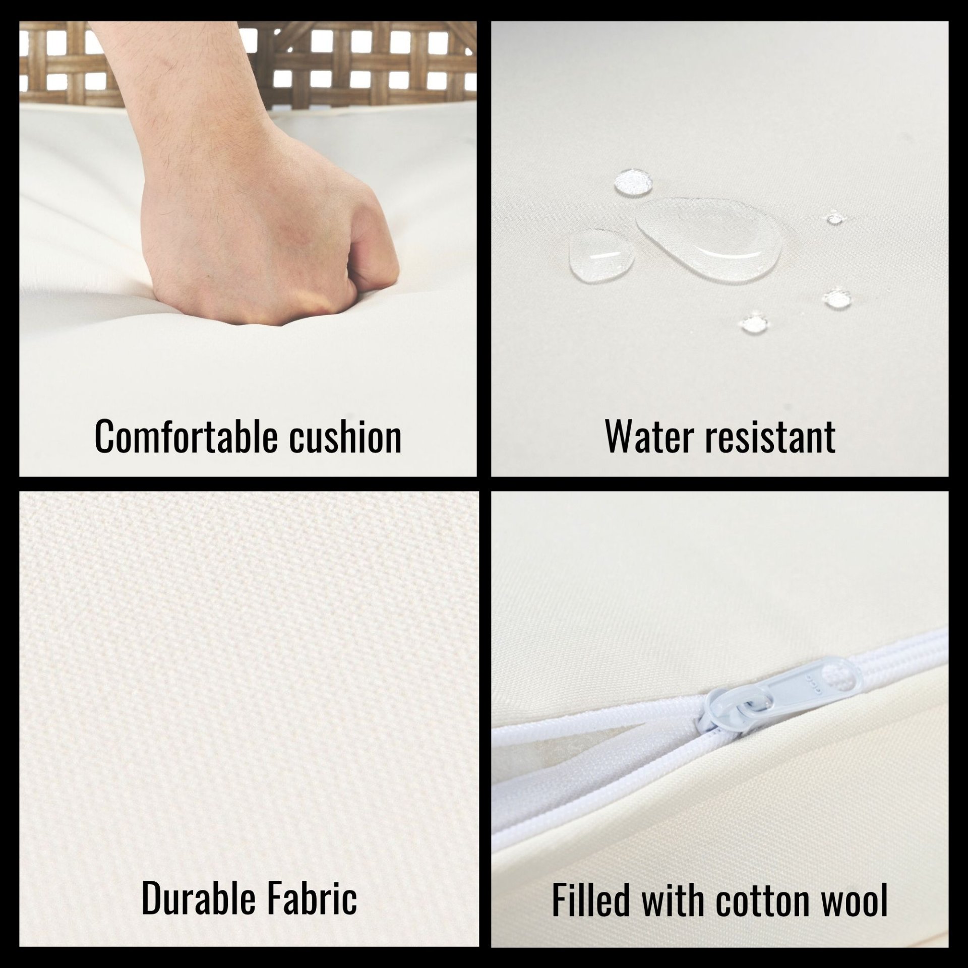 All Weather Patio Dining Table Set With Top And Umbrella Hole - Rattan Outdoor Furniture - Yellow - Image 7