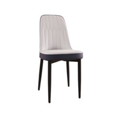 Modern Dining Chair (Set of 2) With And Cushions Metal Legs - Blue-Gray
