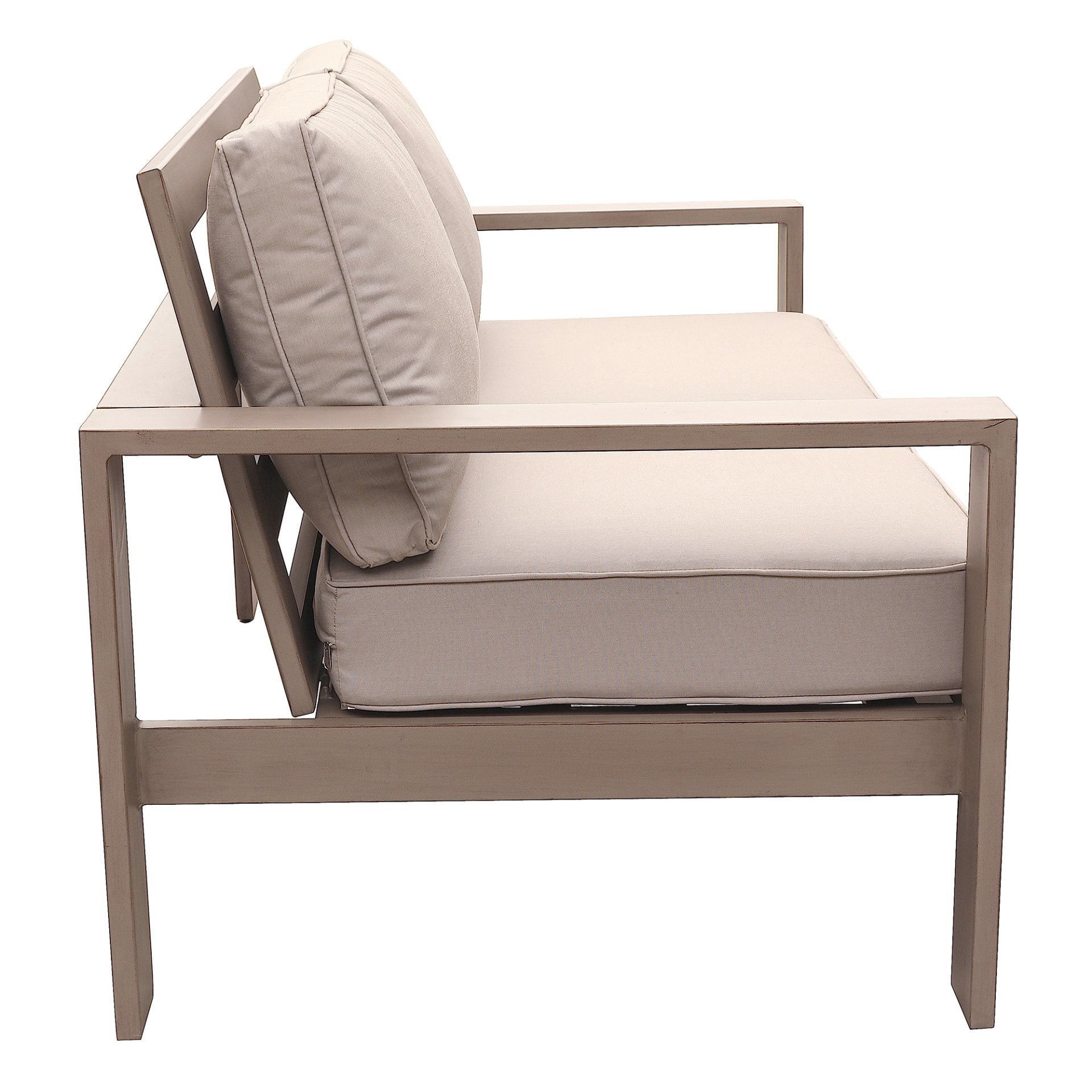Loveseat, Wood Grained - Light Brown - Image 5