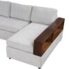 Sectional Sofa Upholstered Sofa Couch With Reversible Armrests For Living Room - Gray - Image 13