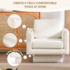 360° Modern Swivel Accent Chair Round Armchair, Thick Padded Single Lounge Sofa Upholstered Comfy - Cream - Image 6