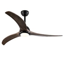 Ceiling Fan, Indoor Outdoor Ceiling Fan With Light With Remote Control, Noiseless Reversible Motor, 6 Speed, 3 Color, For Patio Living Room, Bedroom, Office, Indoor - Matte Black
