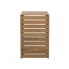 Modern C Shape End Table Acacia Wood Patio Furniture - Brown - Image 6