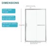 Elegant Single Sliding Bypass Shower Enclosure, Tempered Glass - Brushed Nickel - Image 3
